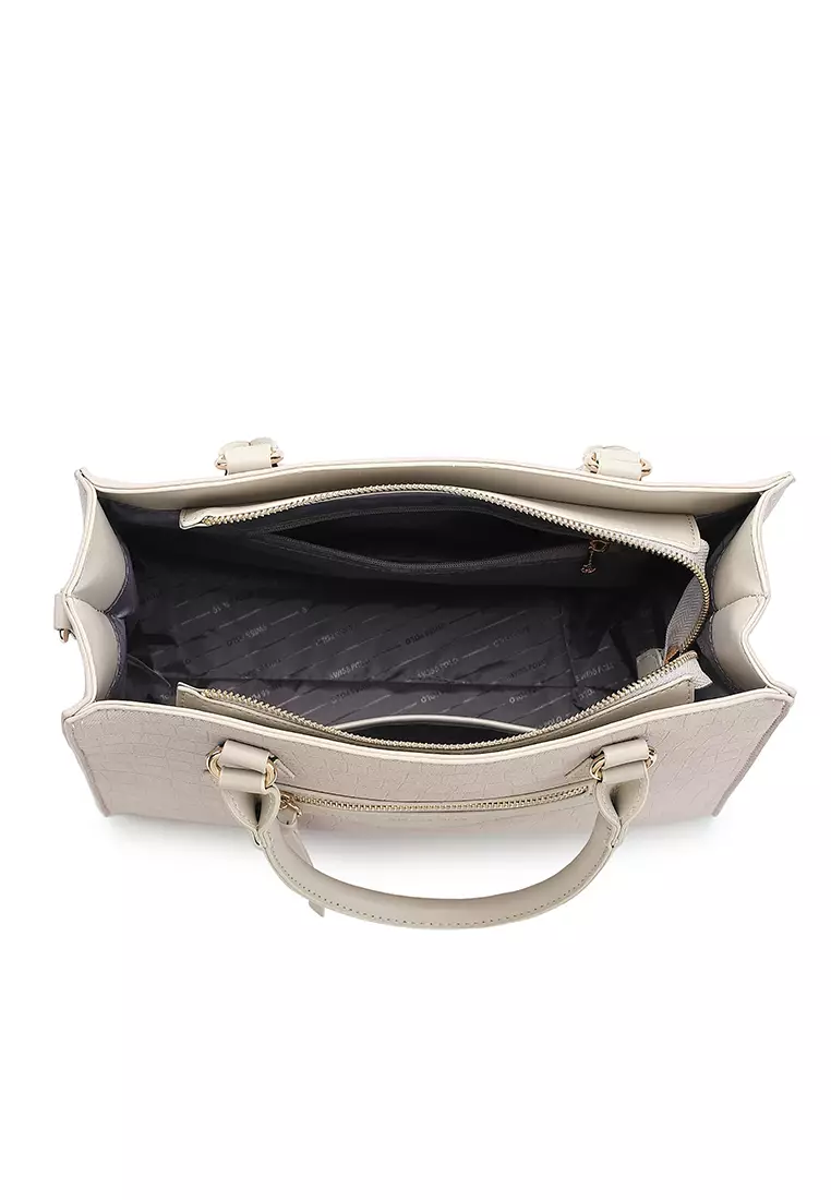 Women's Top Handle Bag / Sling Bag / Crossbody Bag - Beige