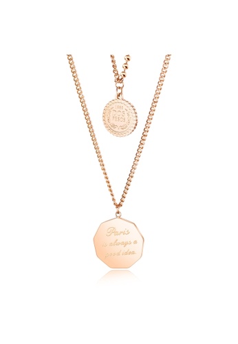 Air Jewellery gold Luxurious Double Layer Of Circle Necklace In Rose Gold B9915ACA0E881AGS_1