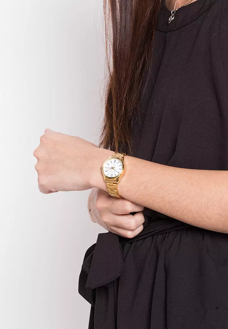 Analog Watch 20122258-Gld - White Dial