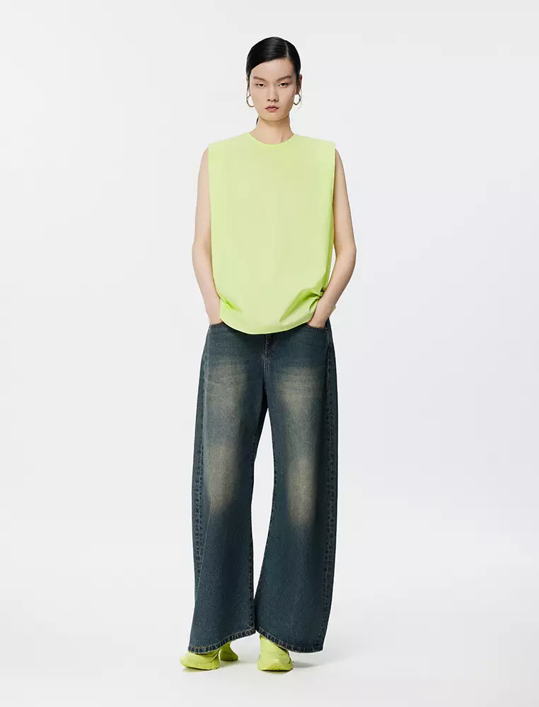 Loose Fit Round Neck Sleeveless Top