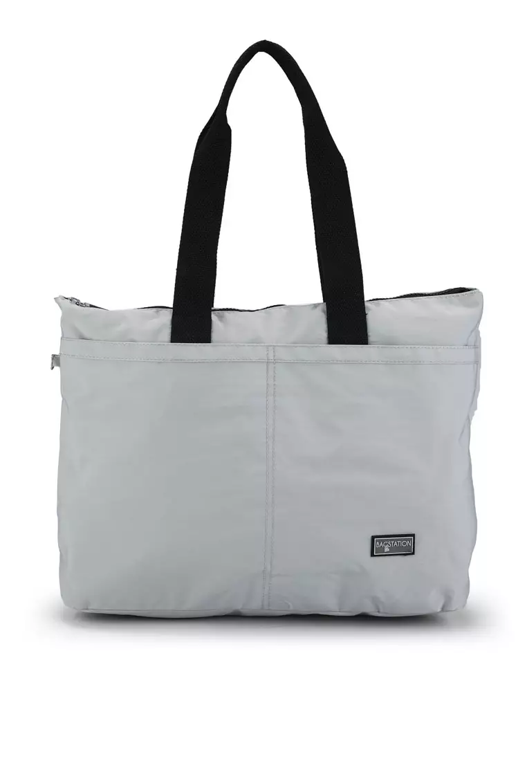 Nylon tote bag with zipper hotsell
