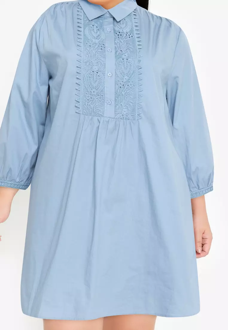 Calandria Lace Bib Shirt Dress