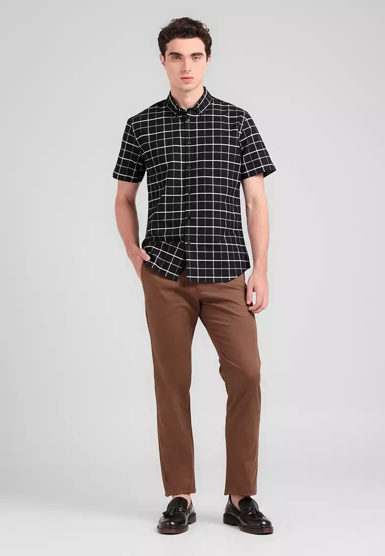 MANZONE - Celana Panjang Chinos Pria Kinjaz Regular Fit - Brown Warna Brown