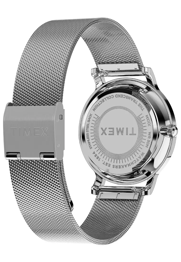 Timex Transcend Silver Stainless Steel Analog Quartz Watch For Women TW2W19100