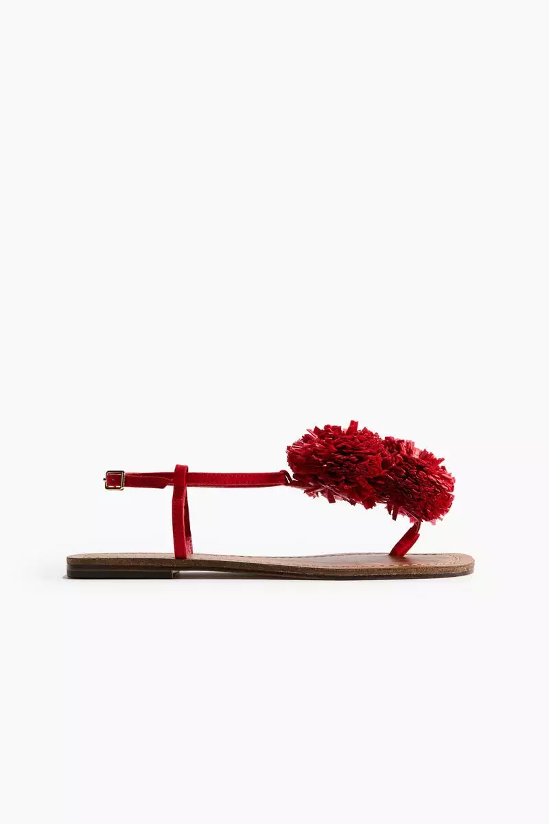 Appliquéd strappy sandals