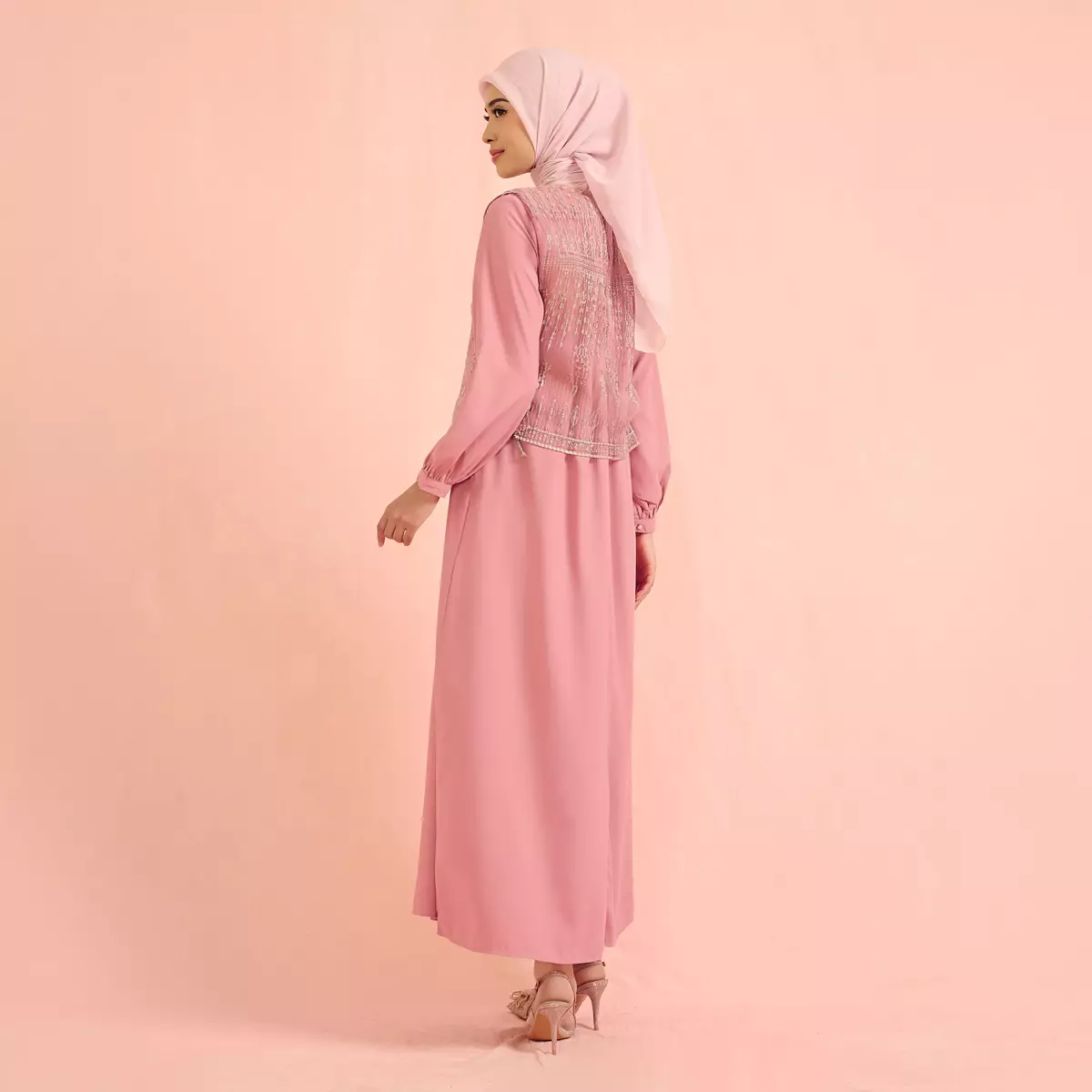 [Raya Collection] ZM Zaskia Mecca - Briaza Gamis Wanita Pink | Jejak Teduh Series Arta Pusaka | Koleksi Ramadhan Series