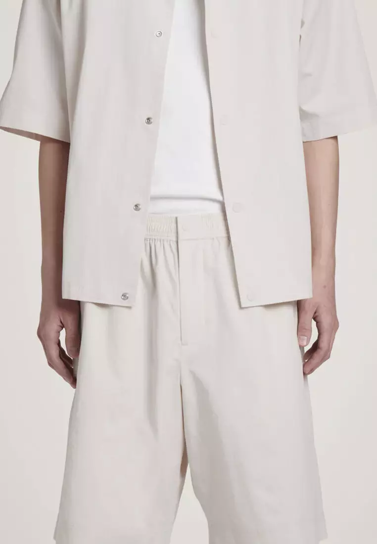 Elasticated Cotton-Twill Shorts