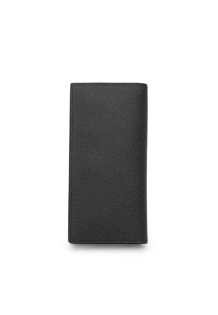 Men's Genuine Leather RFID Blocking Bi Fold Wallet - Black