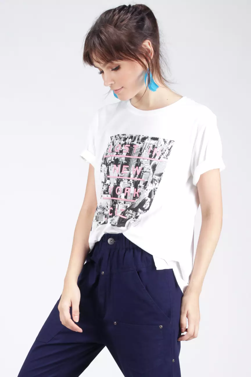 Kaos Wanita White Let Offwhite