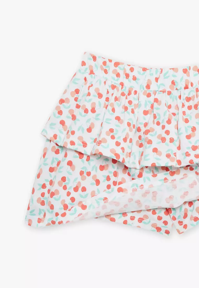 Cherry Pattern Top and Skirt Set