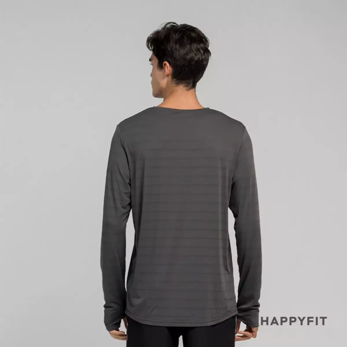 HAPPYFIT Shirt Long Sleeve Airy Black/Grey