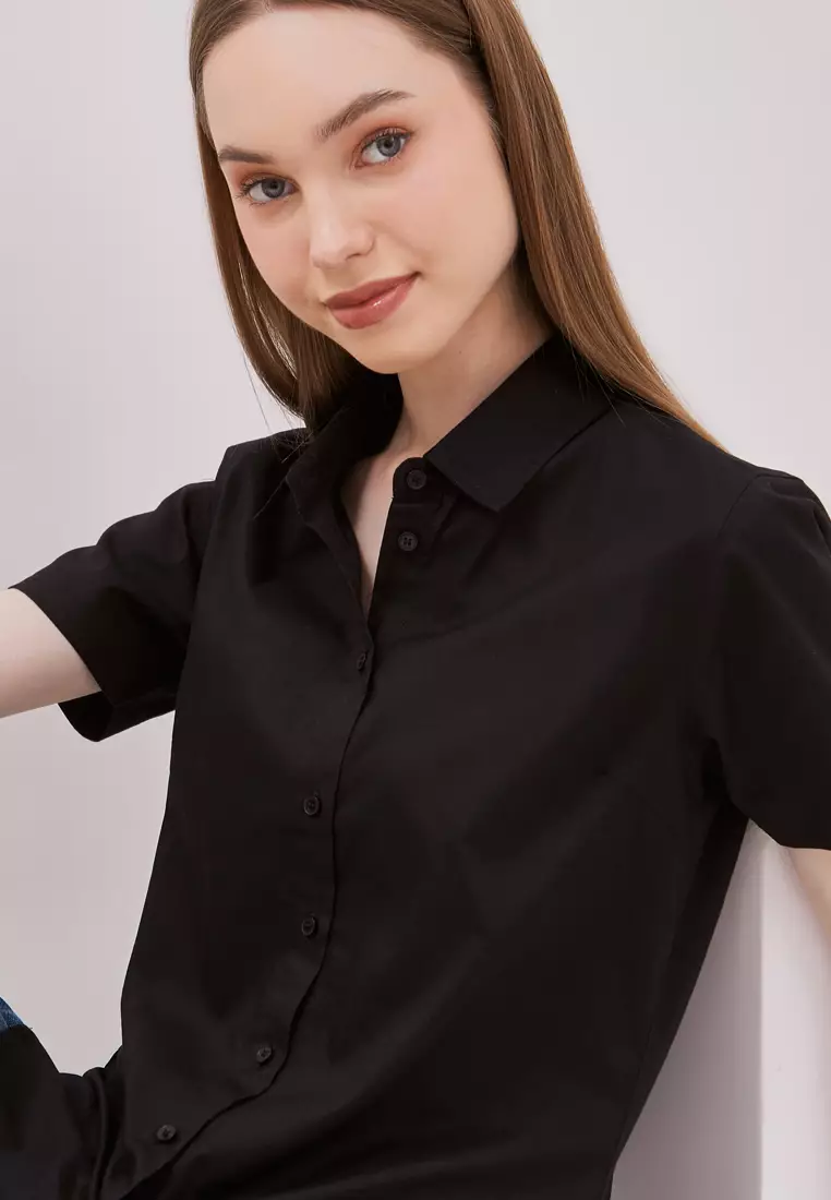 C2 Elaine Black Kemeja Casual Wanita