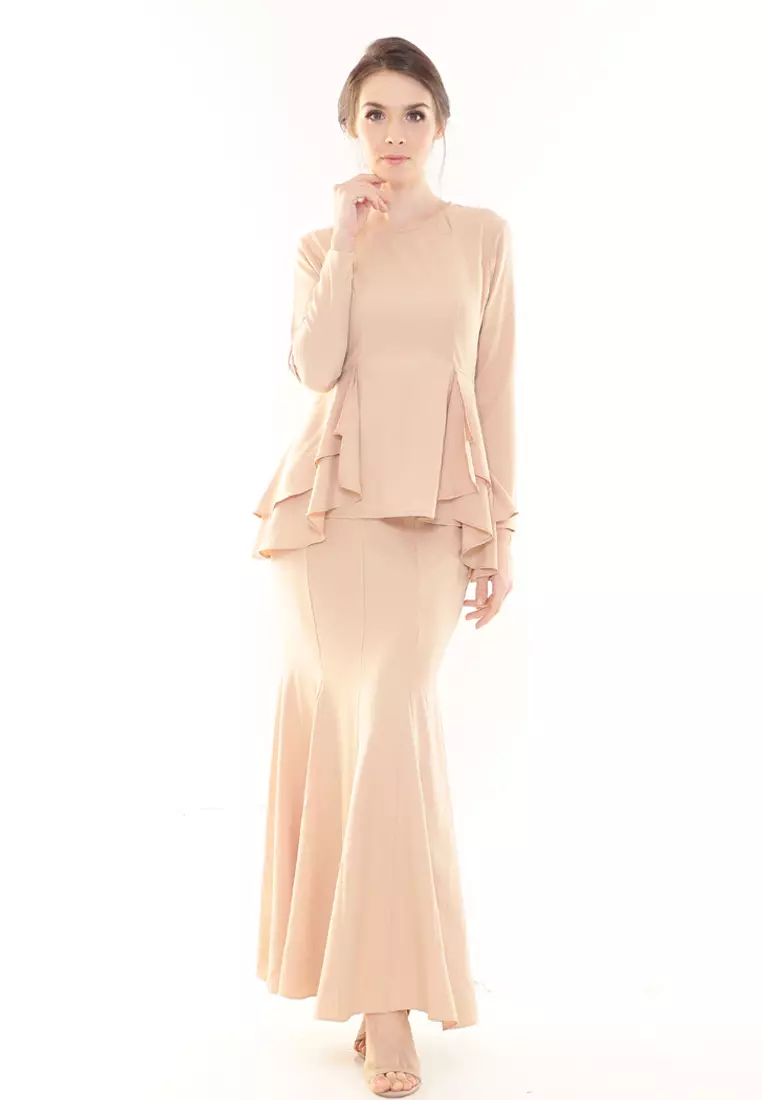 Lora Peplum in Gold Brown