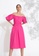 FORCAST pink FORCAST Laila Puff Sleeves Linen Dress AA69CAA863C5A3GS_1