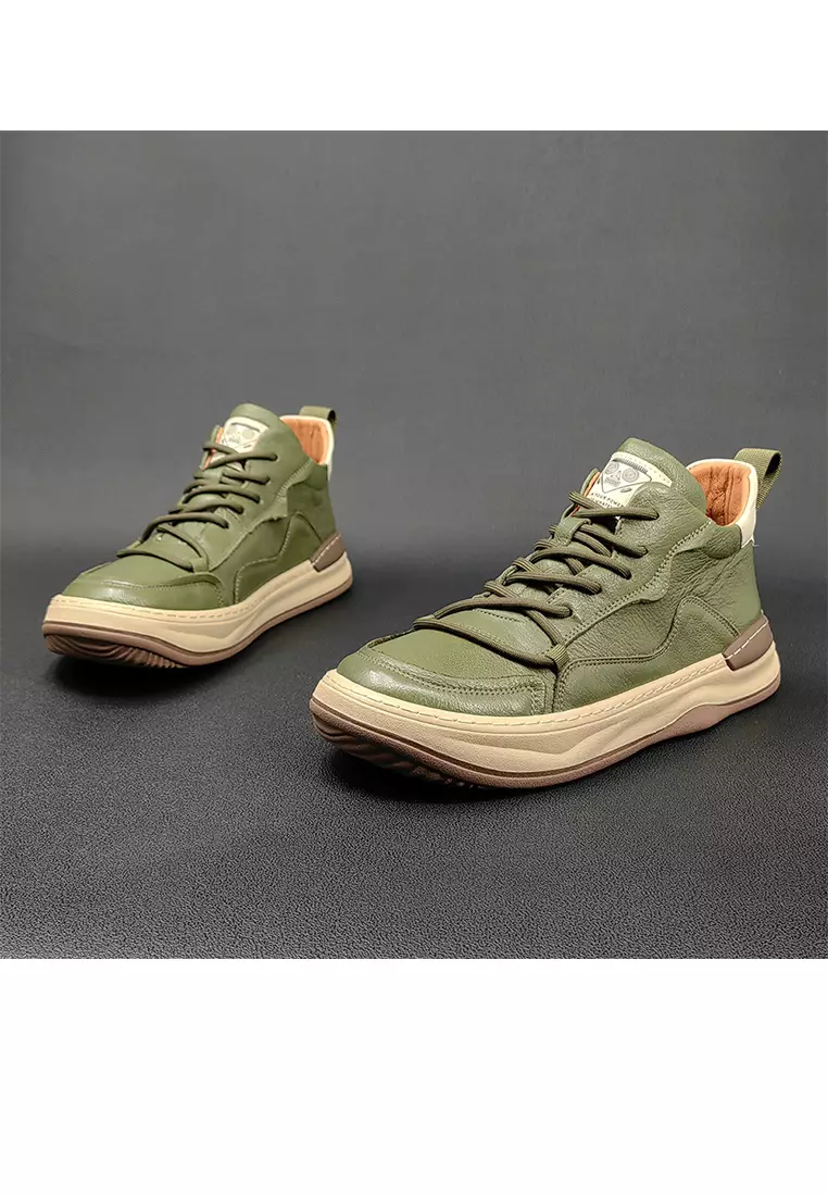 High Top Grain Leather Sneakers ALG9003