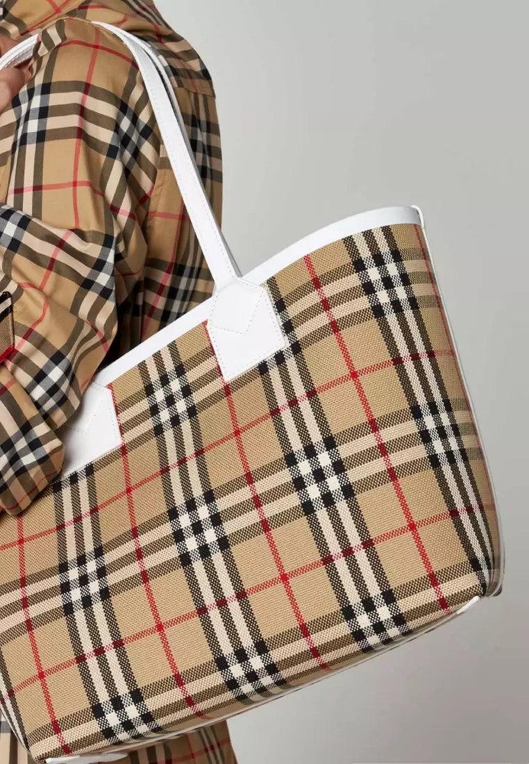 Buy BURBERRY Small London Tote Bag in Archive Beige/White 2026