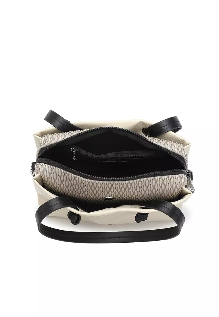 Women's Top Handle Bag / Sling Bag / Crossbody Bag (Tas Selempang / Tas Tangan) - Krem