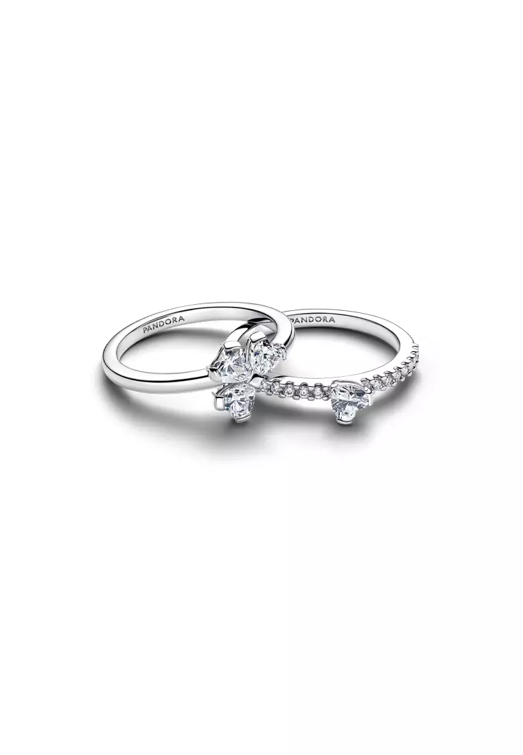 Pandora Sparkling Lucky Clover Splittable Ring