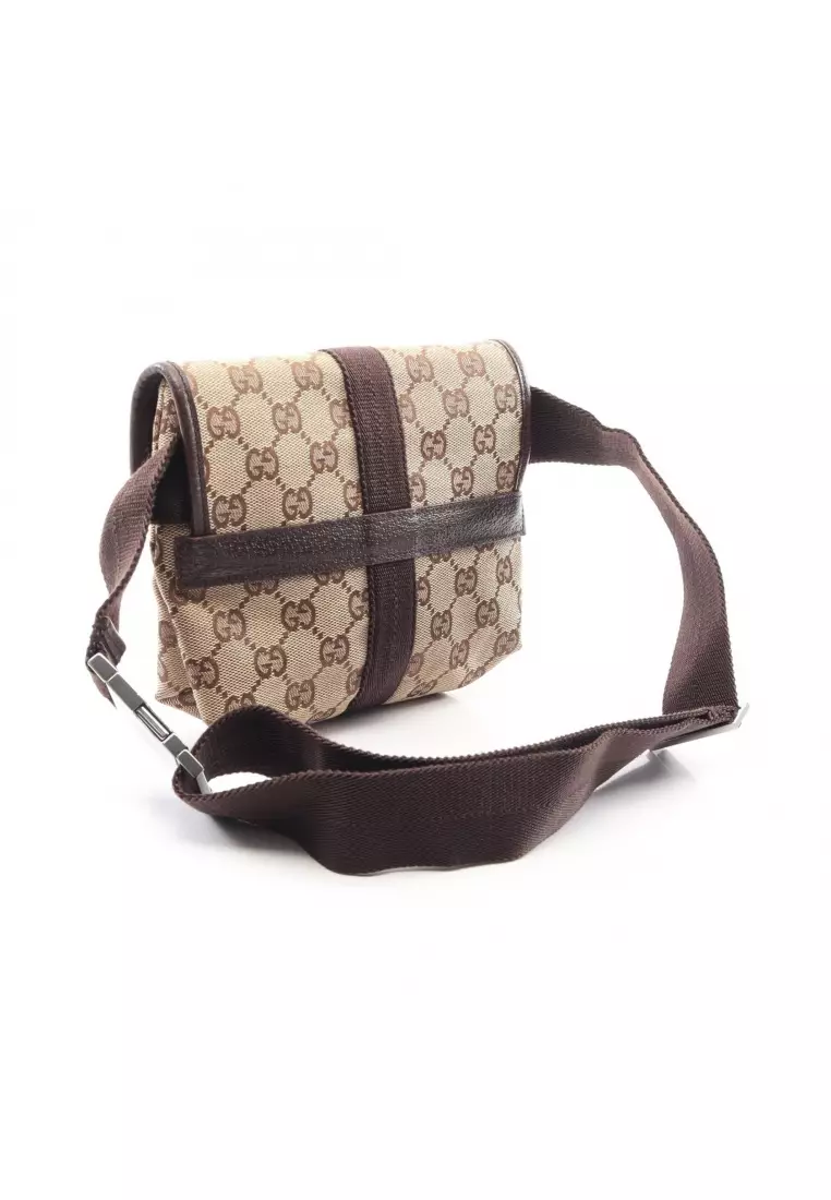 Gucci Pre-Loved Gucci GG canvas body bag waist bag canvas leather