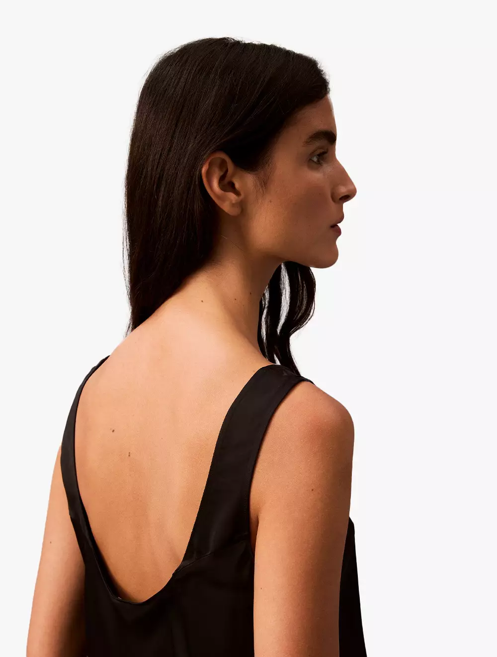 Calvin Klein - Viscose Satin Tank Top - Black - black