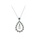 Glamorousky green 925 Sterling Silver Fashion and Elegant Water Drop-shaped Freshwater Pearl Pendant with Green Cubic Zirconia and Necklace EB1B0AC0C17E32GS_1