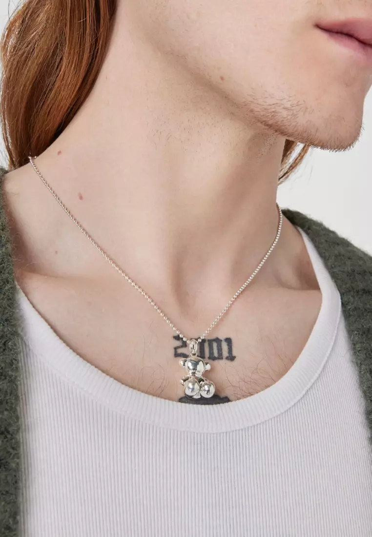 Tous silver sale bear necklace