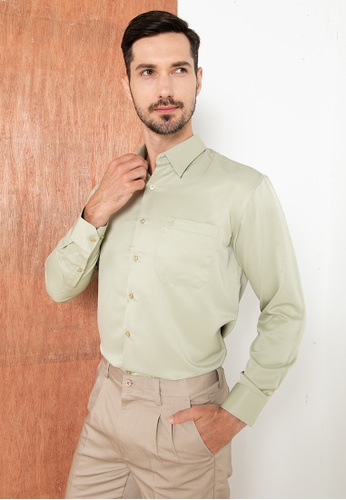 ORLANDO green Long Sleeve Business Shirt Plain - RL50005B221 FB72AAAAB493B3GS_1