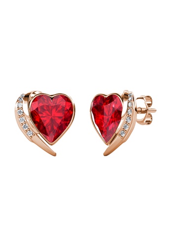 Her Jewellery LUVEA - Angel Heart Earrings (Rose Gold) by Her Jewellery 7CFFBAC34C2A55GS_1