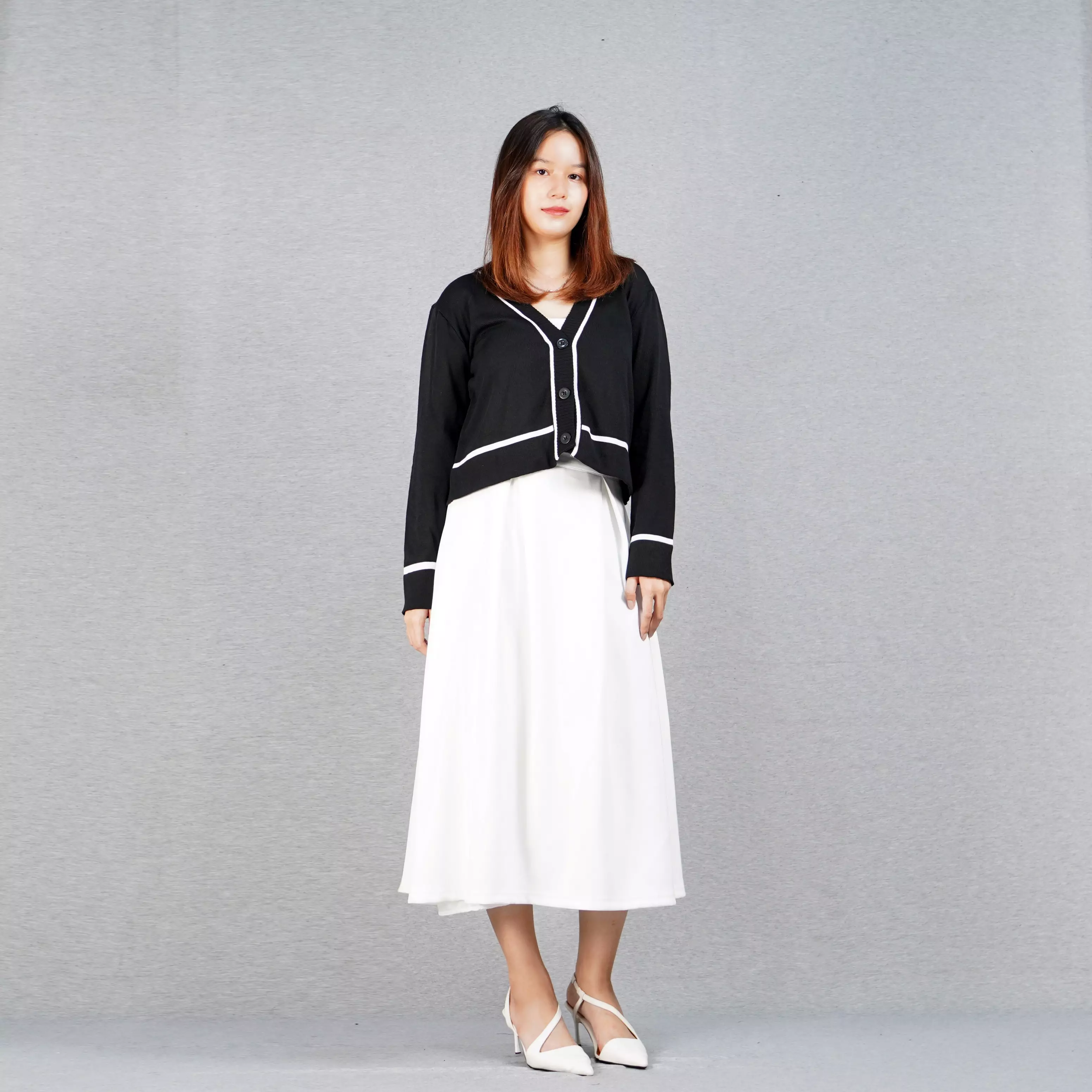 NICOLE Knit Cardigan Kardigan Rajut Wanita Cardigan Rajut Wanita - HITAM