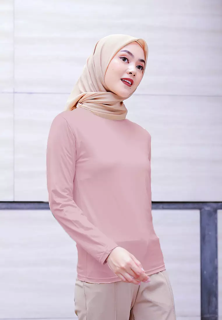 Cotton Bee - Manset Lengan Panjang Aneisha Inner Rayon - Pink Blush - L