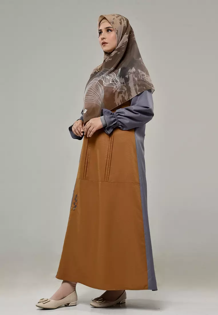 Rabbani - Gamis Dress Muslim Wanita Dreslim Furiz Exclusive Grey