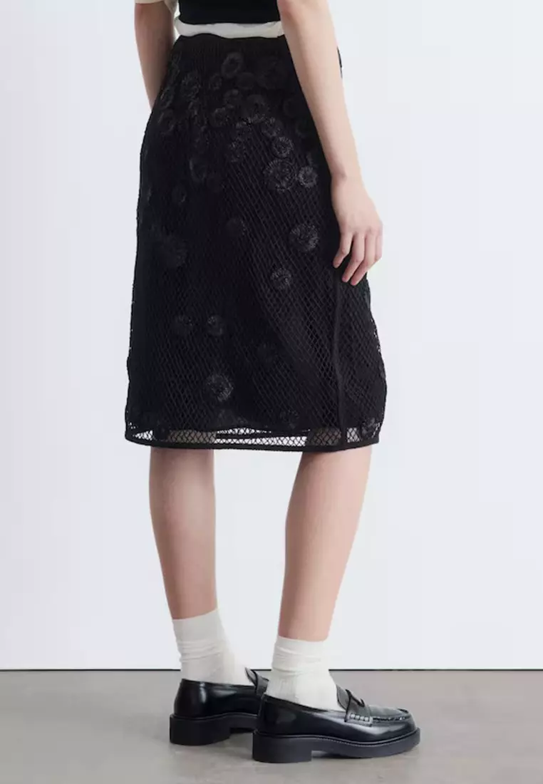 花卉網面半截中裙