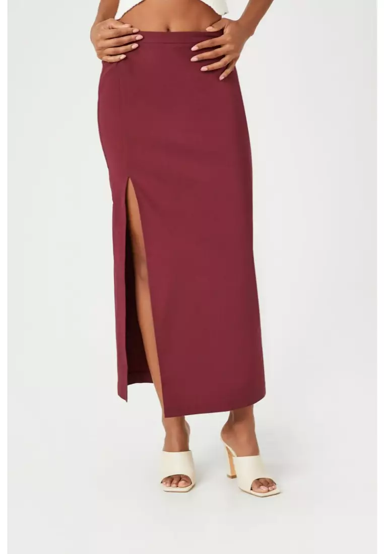 Long skirts with high slits forever 21 shop