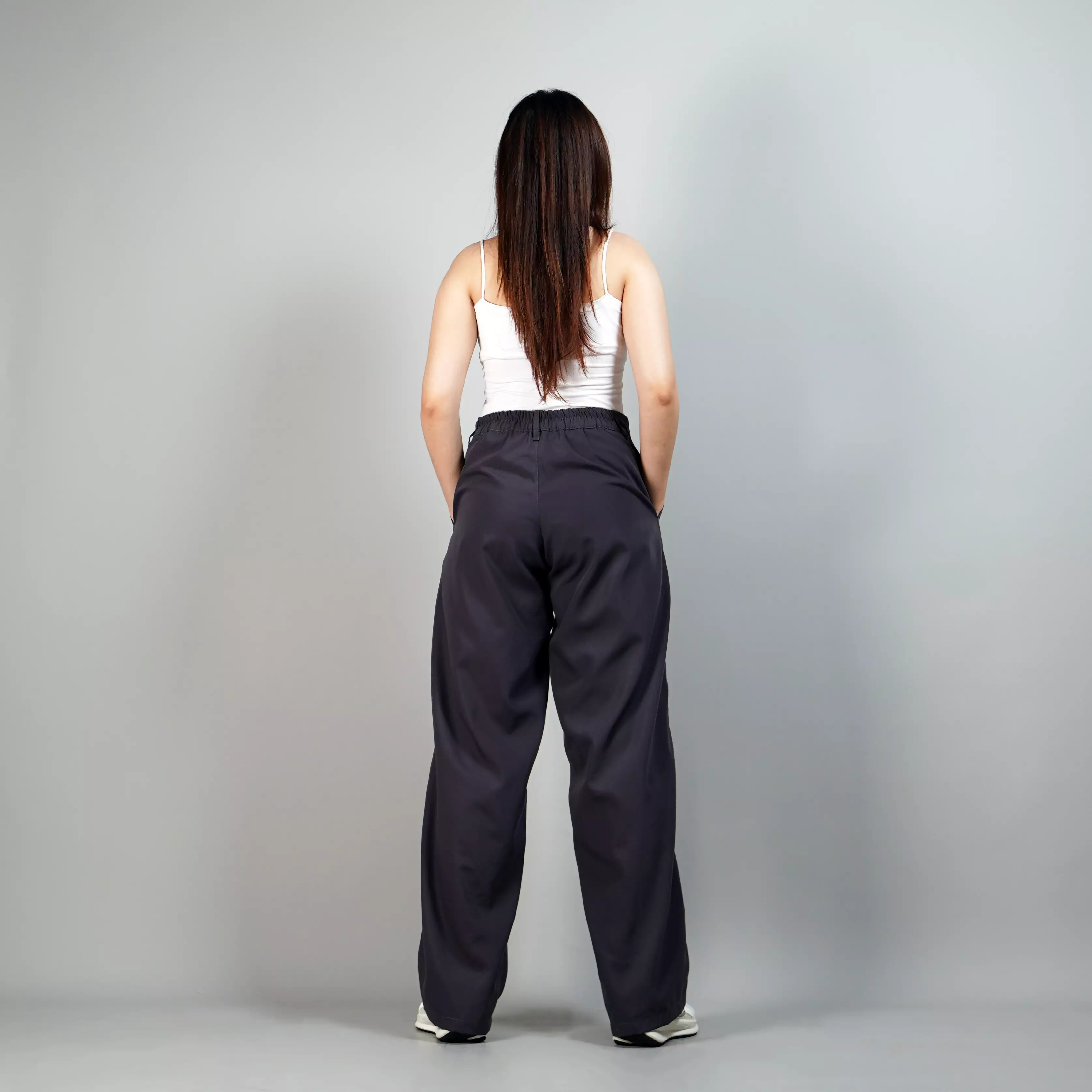 KORY Celana Panjang Wanita Loose Pants Loose Fit Pants Celana Loose Fit Wanita - ABU