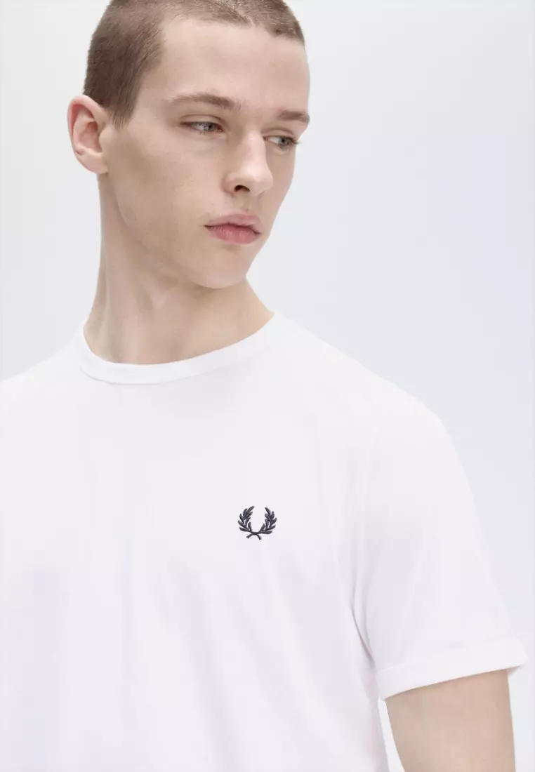 Fred Perry M3519 Ringer T-Shirt (White)
