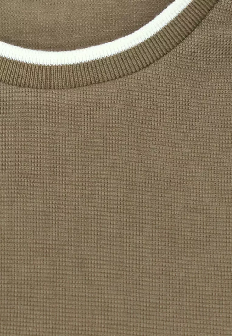 Men's Round Neck T-Shirt with Tipping