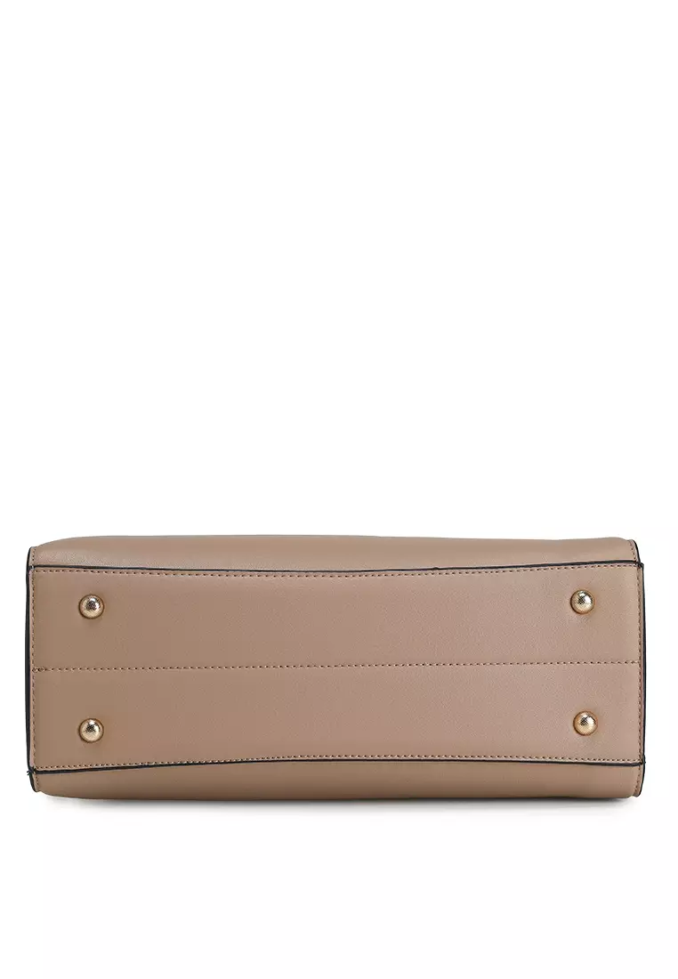 Faux Leather Convertible Tote Bag