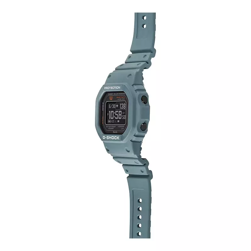 Jam Tangan Pria Casio G-Shock DW-H5600-2DR Smartwatch G-Squad Heart Monitor Digital Dial Blue Resin Band
