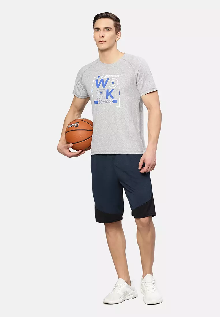 Men's Grey Workhard Graphic Training Tee
