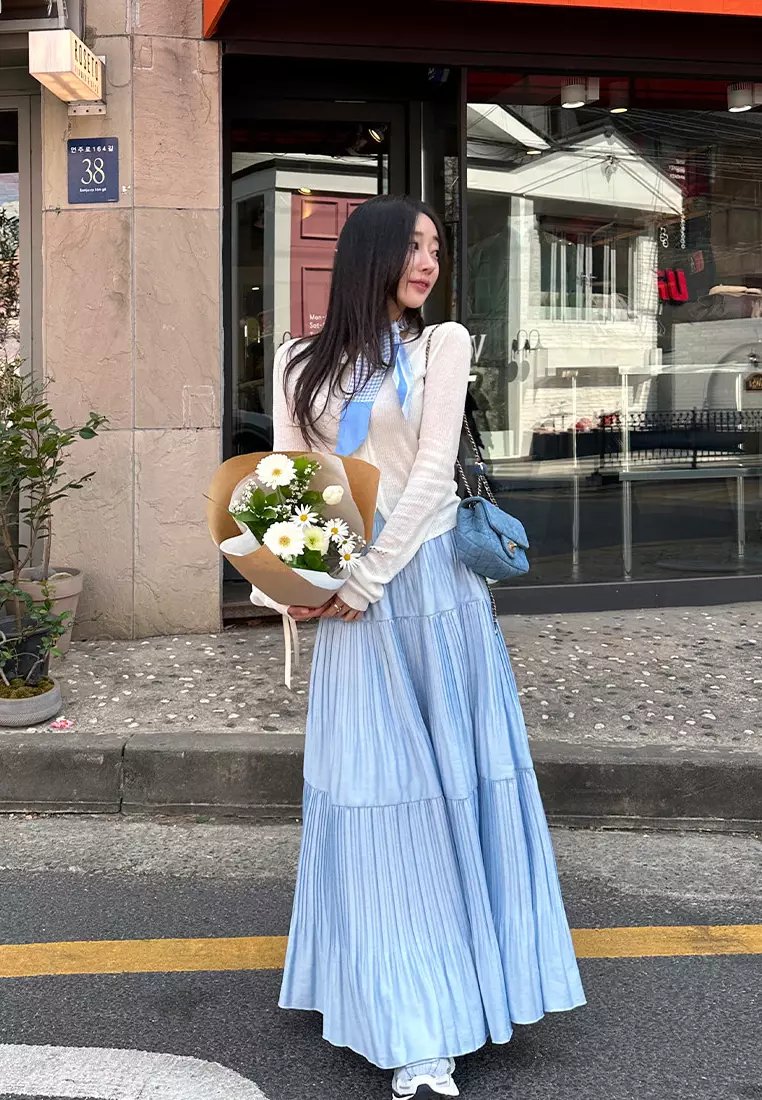 Elegant pleated skirt K061809-BL