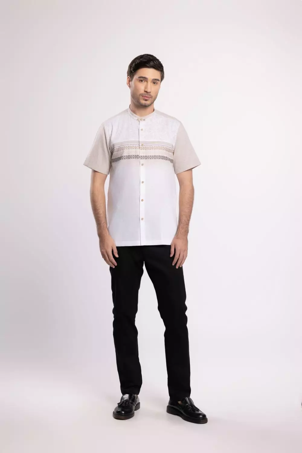 MOC Kemeja Koko Lengan Pendek Pria Riyadh - Khaki