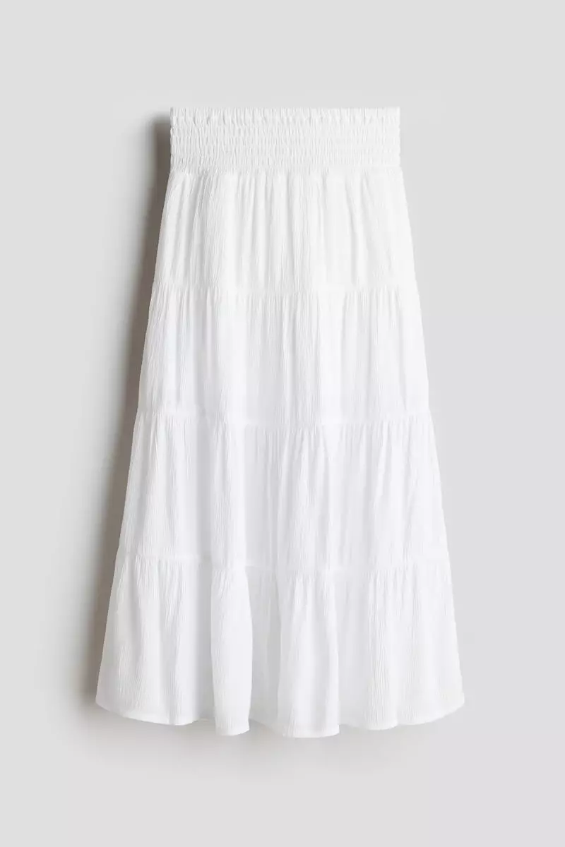 Smocked tiered skirt