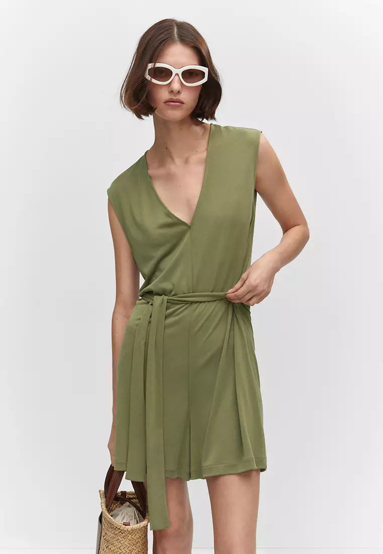 Mango Modal Playsuit With Tie 2024 Buy Mango Online ZALORA