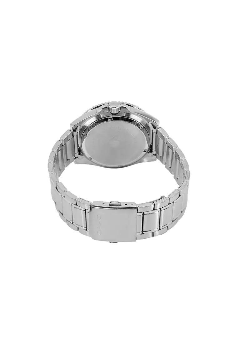 Men Analog Watch MDV-107D-3AV Silver Stainless Steel Strap