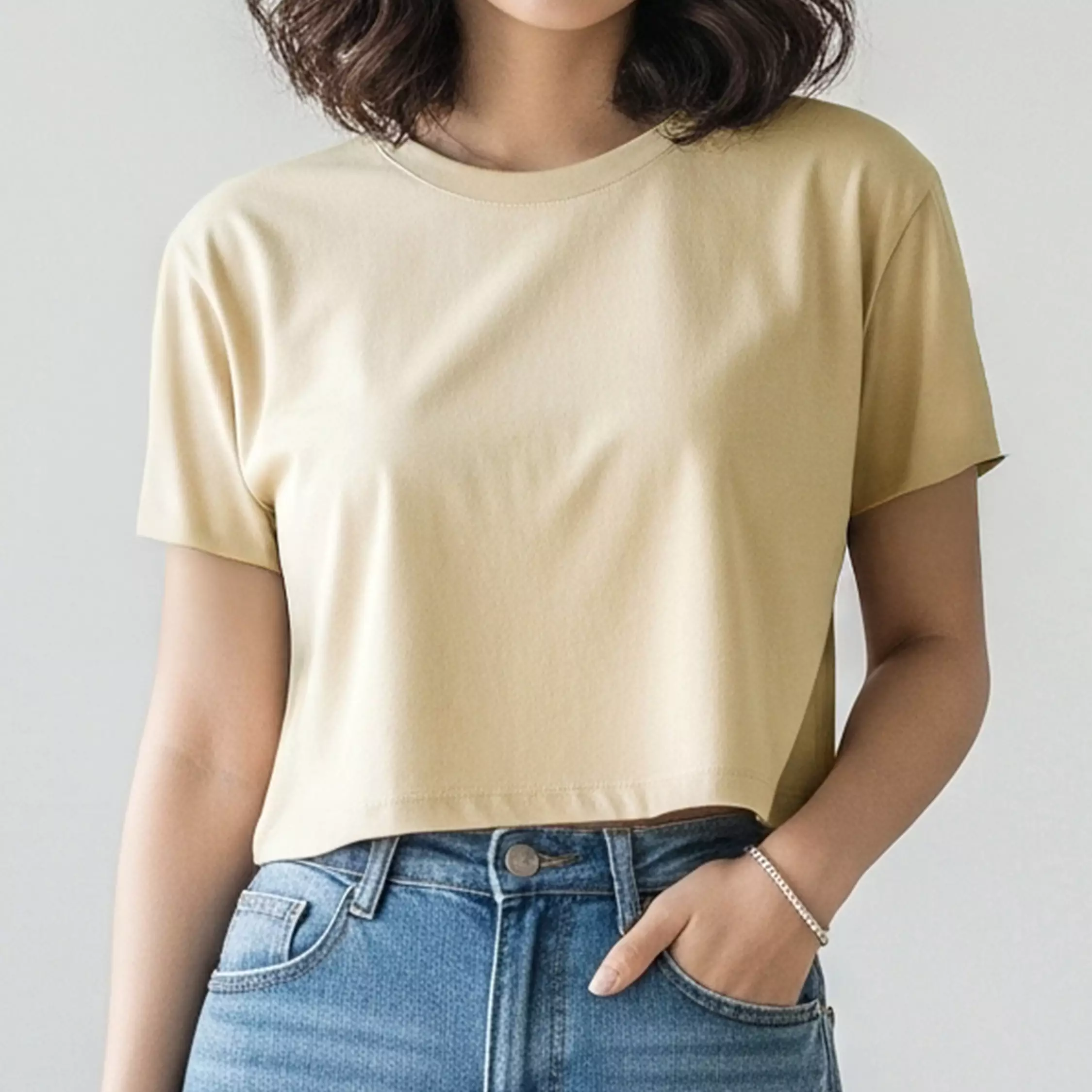 Kale VIONA BEIGE / Atasan Crop Wanita / Kaos Wanita / Baju Cewek