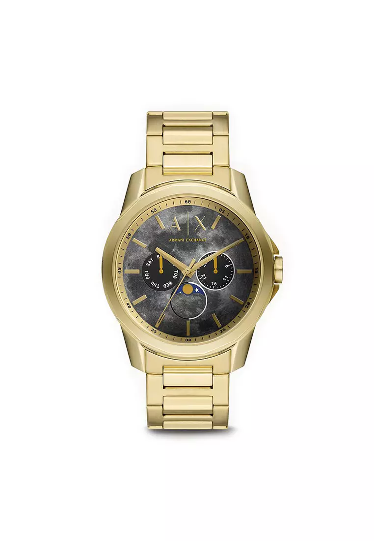 Buy Armani Exchange Banks Gold Moonphase Multifunction Stainless