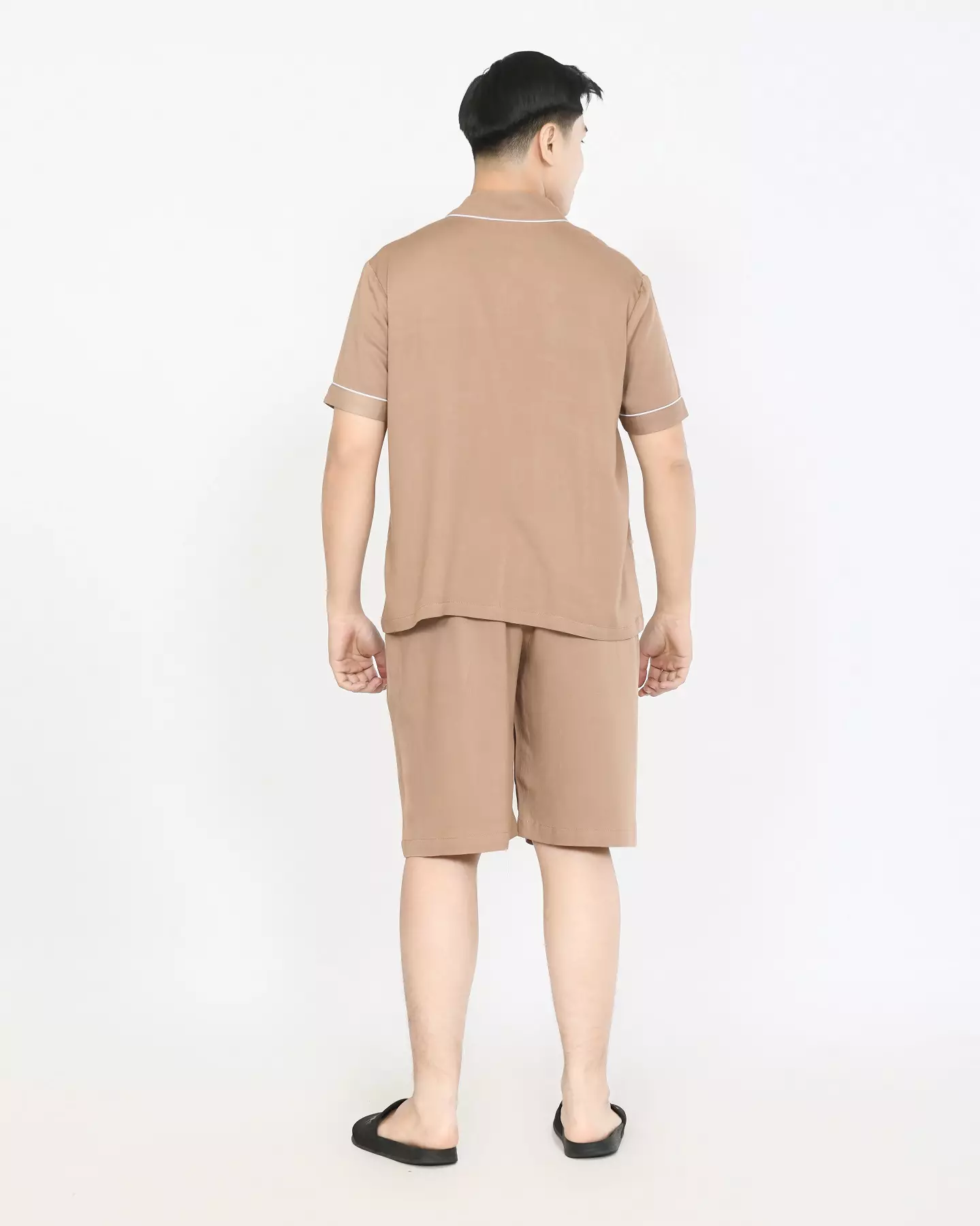 BUNDLING 2 PCS Piyama Couple Basic - COKLAT Pria Wanita Size L-XXL