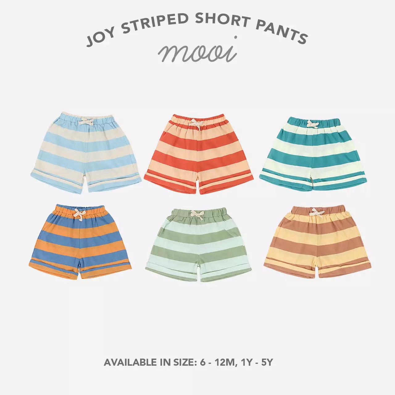 Mooi Celana Pendek Anak Joy Striped Short Pants - Navy Orange