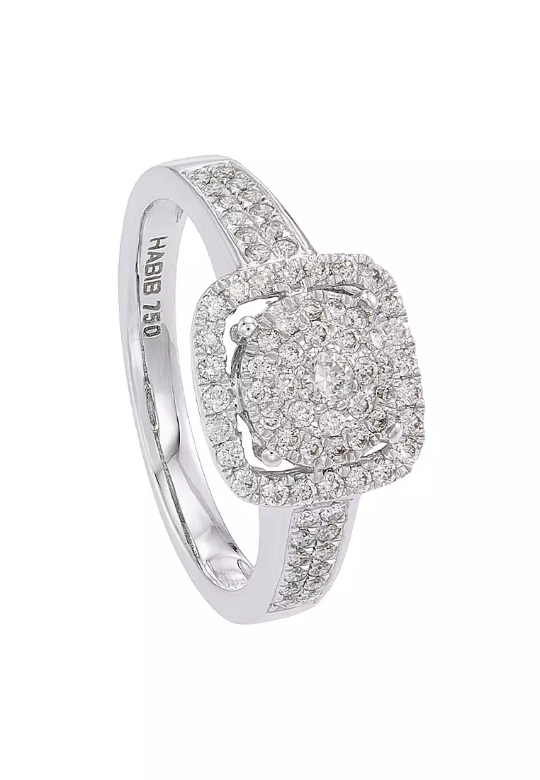 Buy HABIB HABIB Round Diamond Ring in 750/18K White Gold 23973