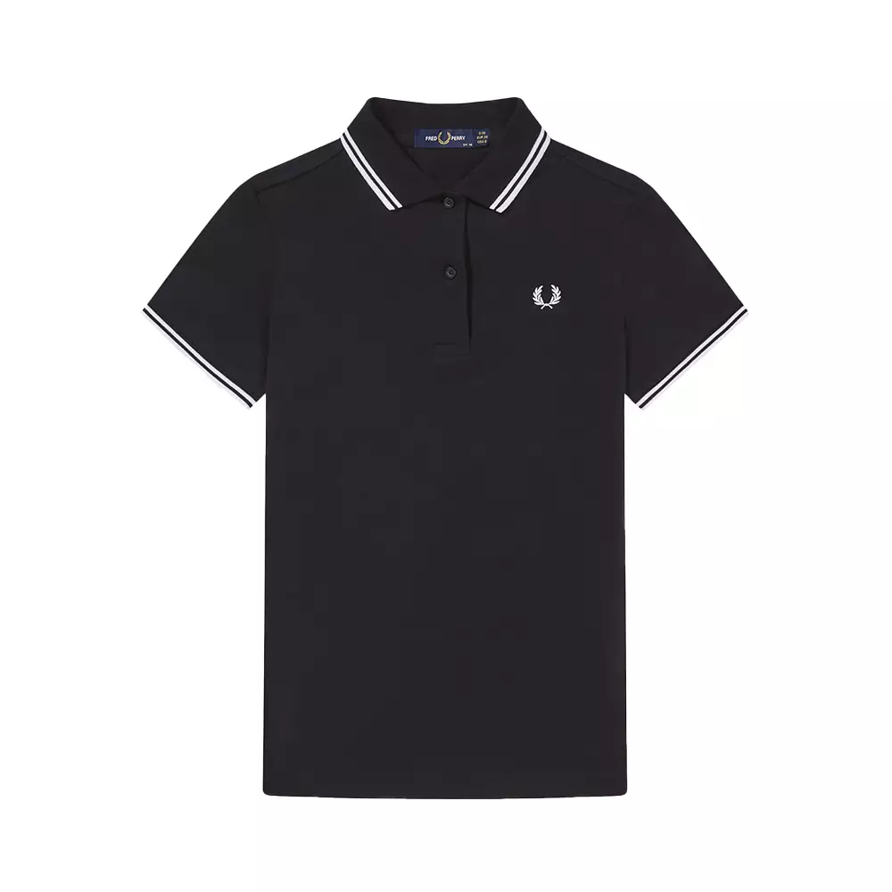 Jual Fred Perry Fred Perry Twin Tipped Polo Shirt Black/White/White ...